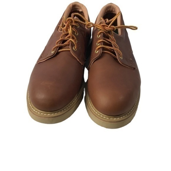 DOUBLE H Vintage Brown Leather Work Wedge Oxfords 8.5 EE main image 4